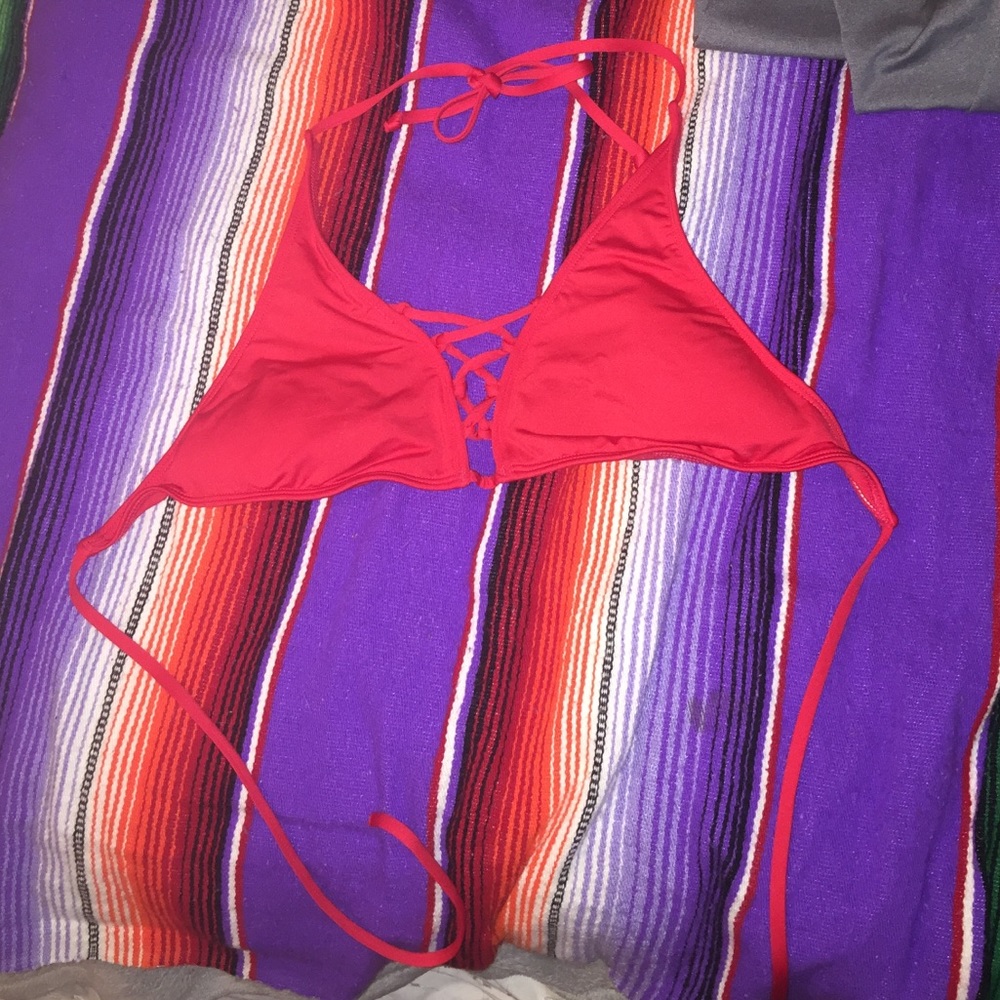 Red swimsuit top